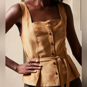 LUCIE VEGAN SUEDE TOP Banana Republic 16 Petite